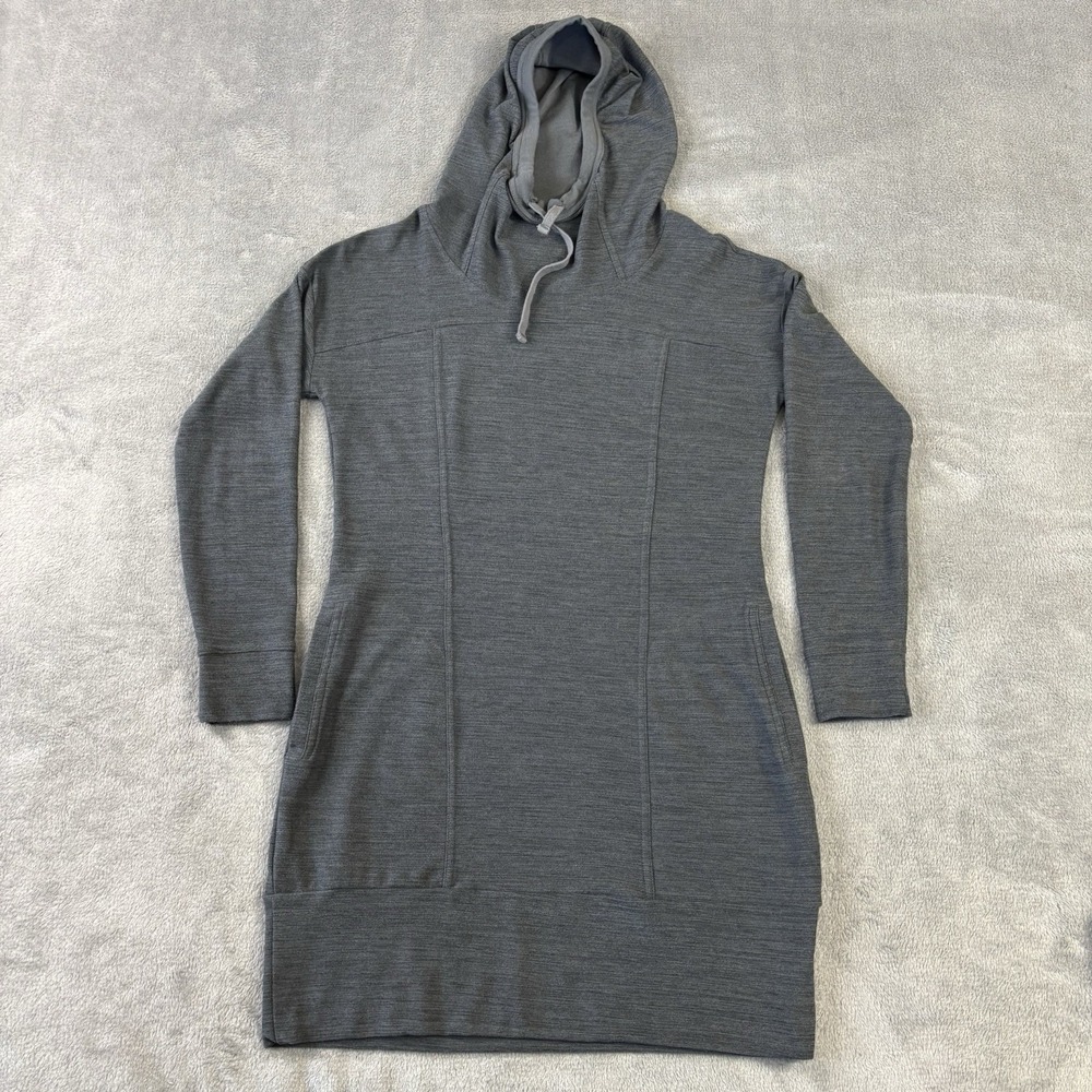 Toad & Co Womens Intermosso Hooded Dress Pockets Long Sleeve Small Gray Outdoor‎